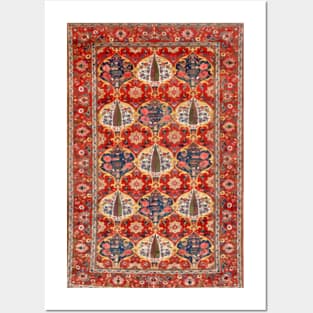 Bakhtiari Antique Persian Floral Carpet Pattern Posters and Art